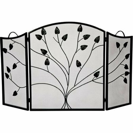 DAGAN Leaf Design 3 Fold Arched Screen, Black S509BLK